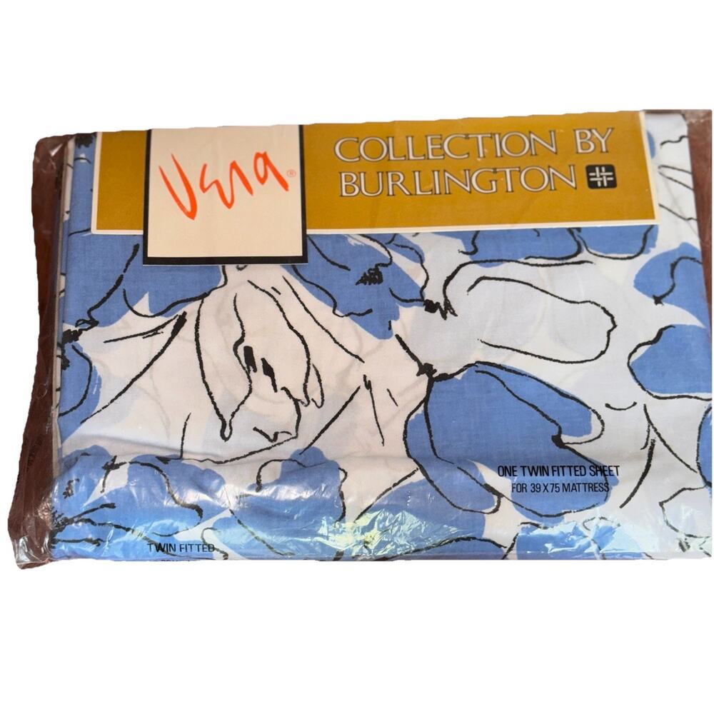 Vintage Vera Neumann Burlington Fitted Percale Twin Sheet TULIP TIME NIP